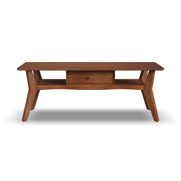 Ludwig - Occasional Rectangular Coffee Table With Drawer - Dark Brown