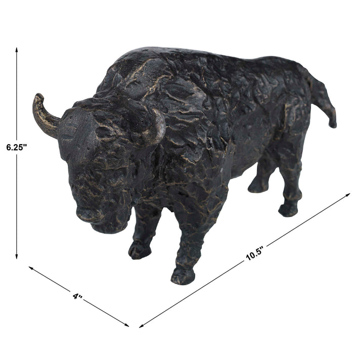 Bison - Metal Wall Sculpture - Bronze