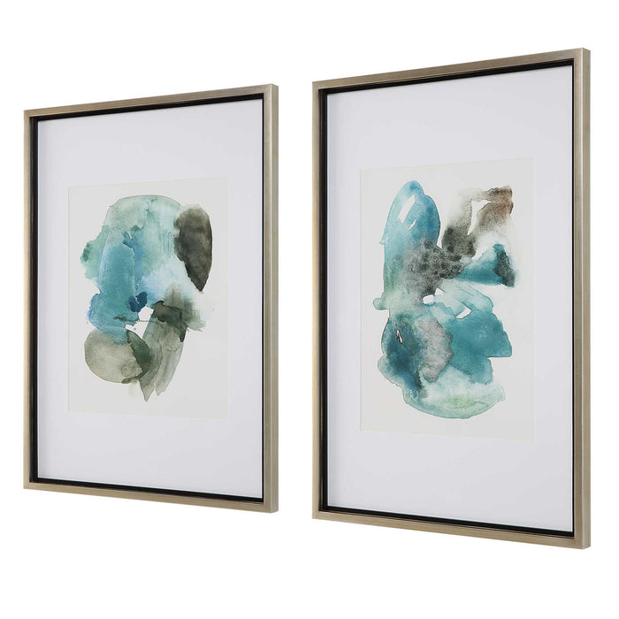 Blueprints - Watercolor Prints (Set of 2) - Light Blue