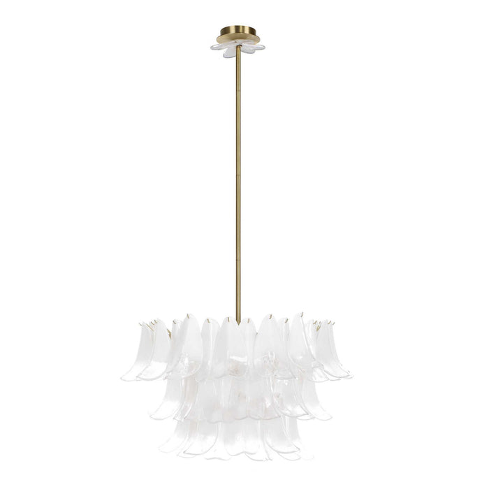 White Lotus - 10 Light Pendant - Brass