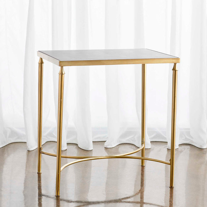 Brooklyn - Side Table - Brass / White