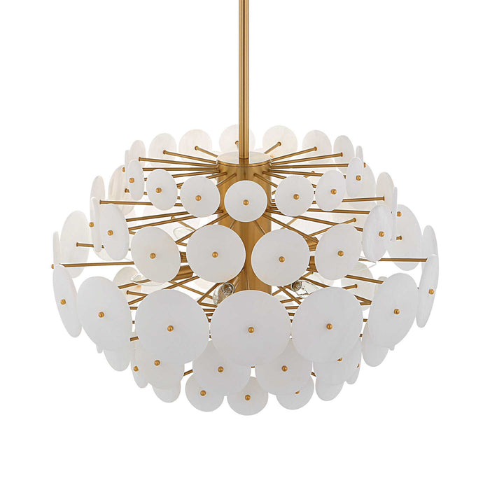 Alabaster Radiance - 8 Light Pendant - Brass