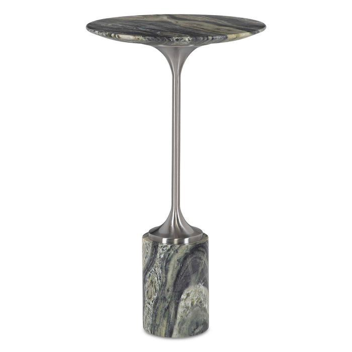 Pirouette - Accent Table - Green / Nickel / White