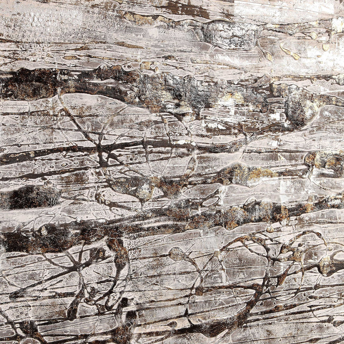 Scribbles - Hand Painted Canvas - Black / Brown / Gray