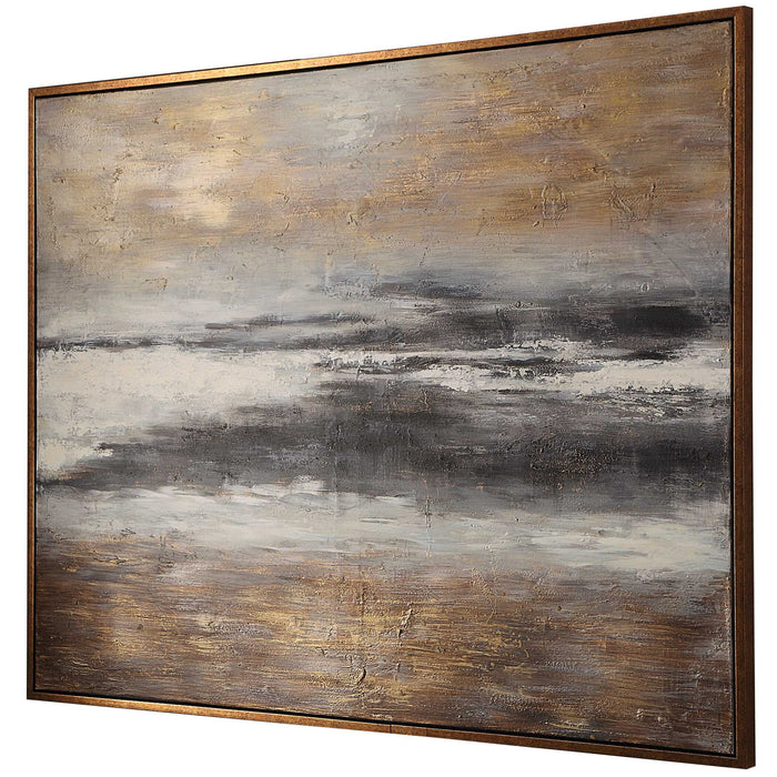 Moonlight - Hand Painted Canvas - Black / Bronze / Gold