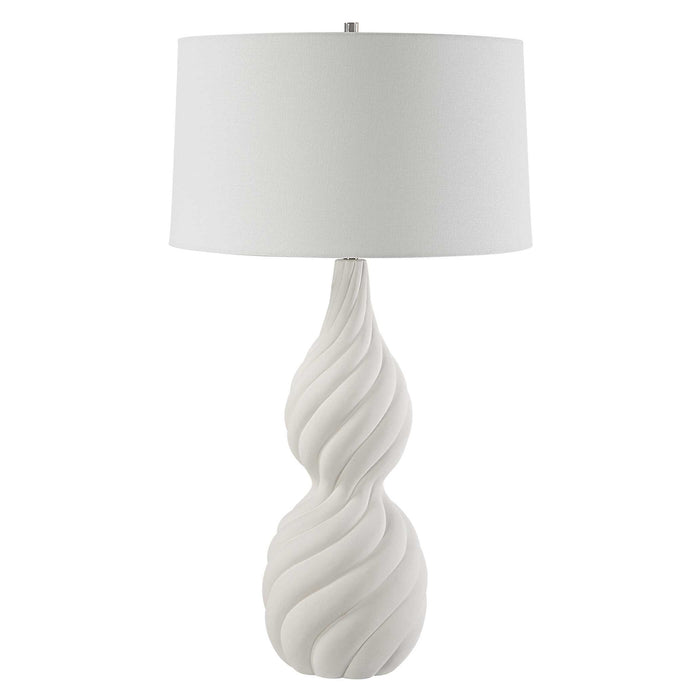 Twisted Swirl - Table Lamp - White