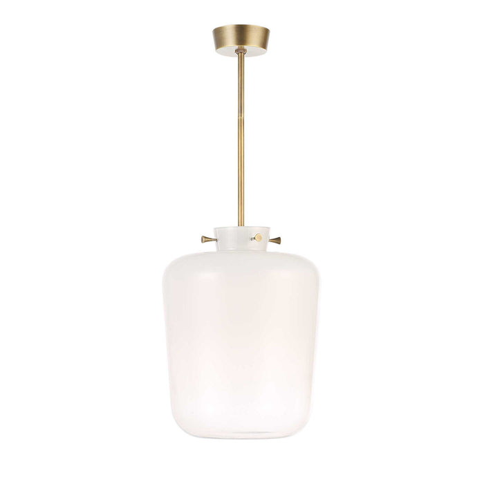 Opalescence - 1 Light Pendant - Brass / White