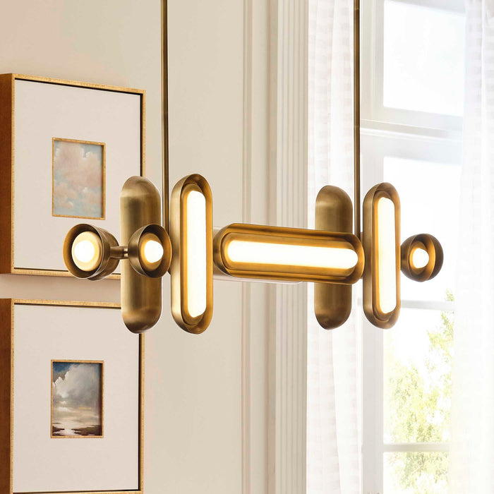 Dot Dash - 12 Light Pendant - Brass