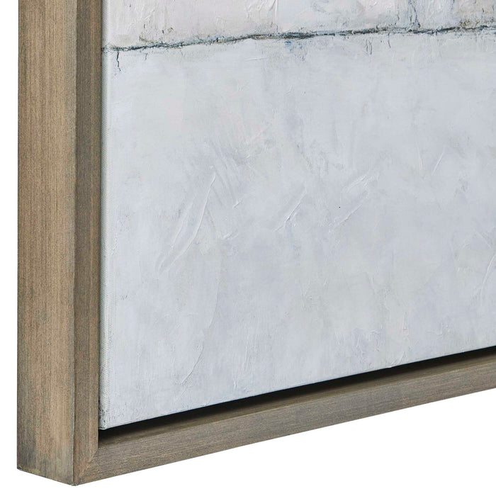 City Line - Framed Canvas - Gray / White / Woodtone