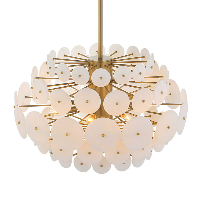 Alabaster Radiance - 8 Light Pendant - Brass