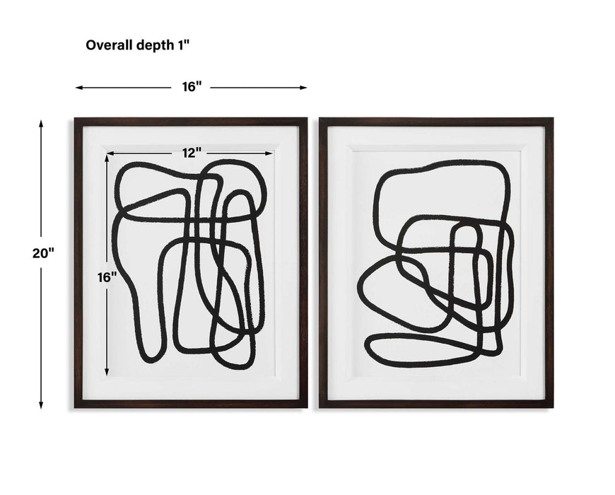 Entangle - Framed Prints (Set of 2) - Black / White