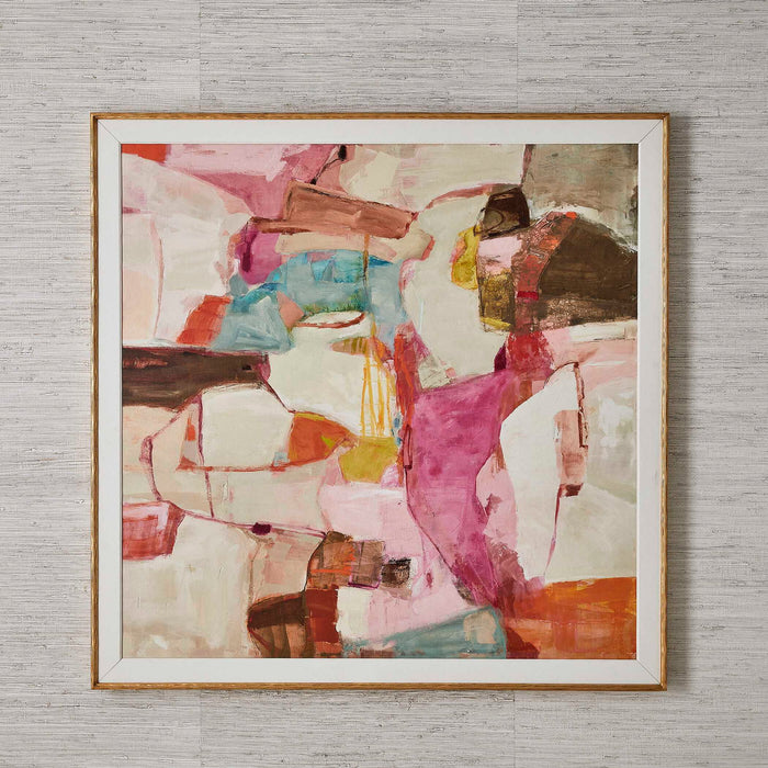 On The Right Path - Framed Canvas - Blue / Brown / Gold