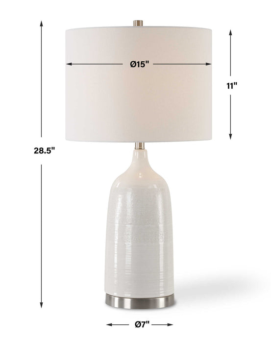 Ceramic & Fabric Table Lamp - White