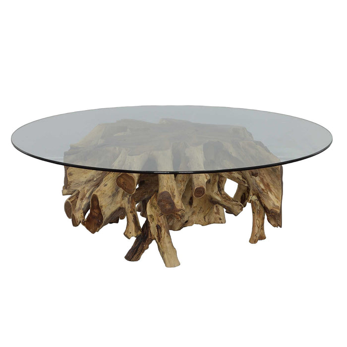 Center Root - Round Glass Coffee Table