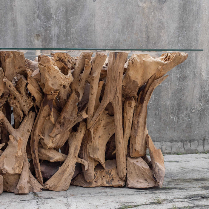 Teak Root - Console Table - Brown / Woodtone