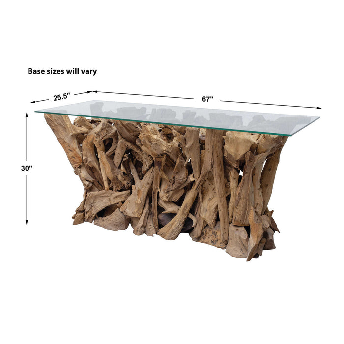 Teak Root - Console Table - Brown / Woodtone