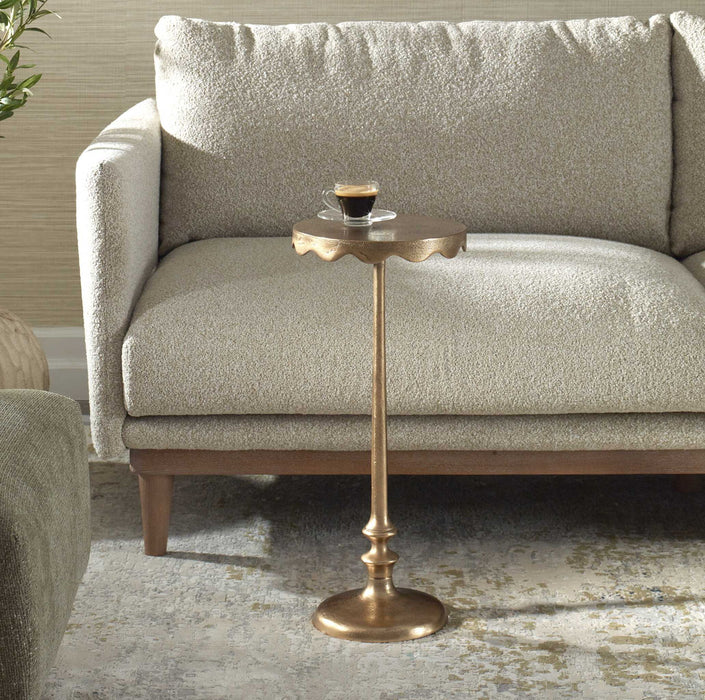 Aluminum Accent Table - Antique Brass