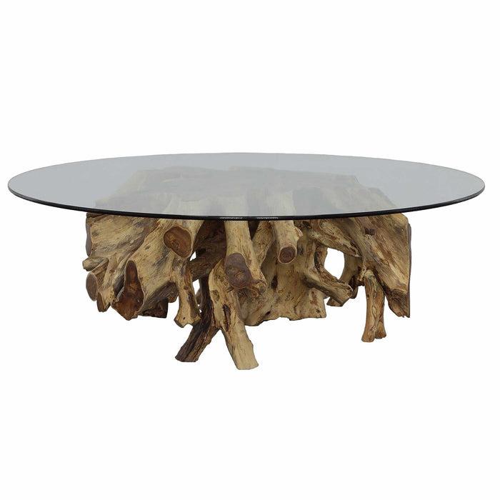 Center Root - Round Glass Coffee Table