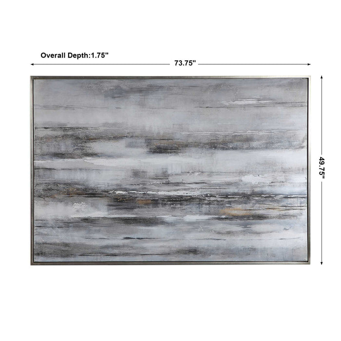 Smoky Waves - Hand Painted Canvas - Black / Brown / Gray