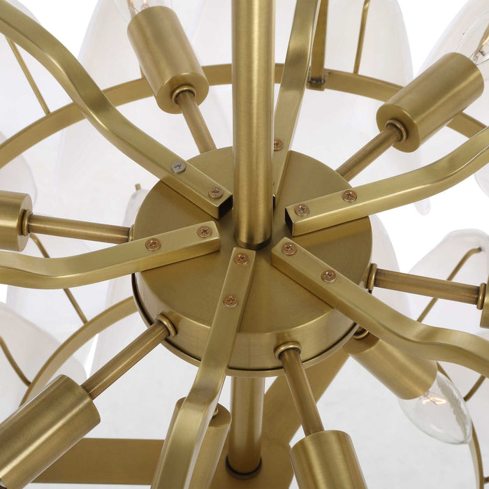 White Lotus - 10 Light Pendant - Brass