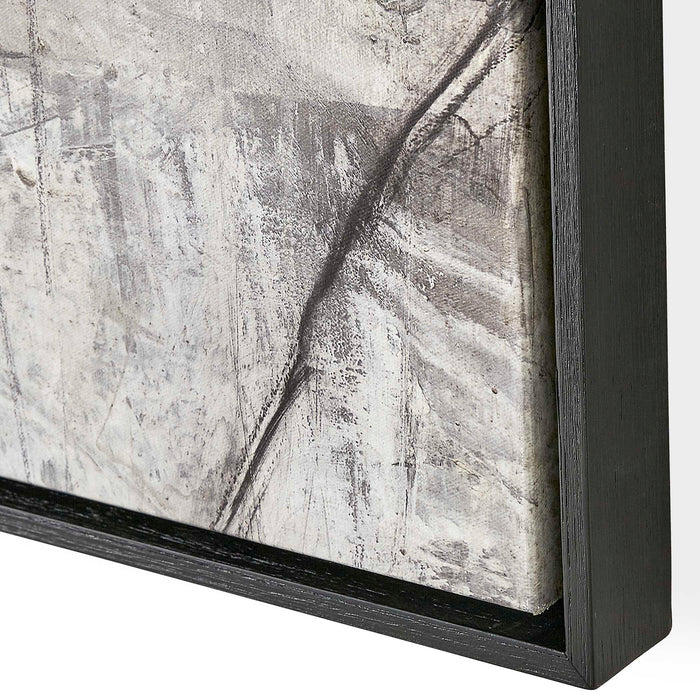 Edge Of Day - Framed Canvas - Black / Gray / White