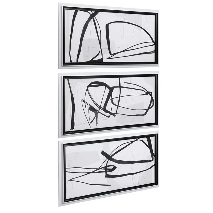 Jargon - Wall Art (Set of 3) - Black / White