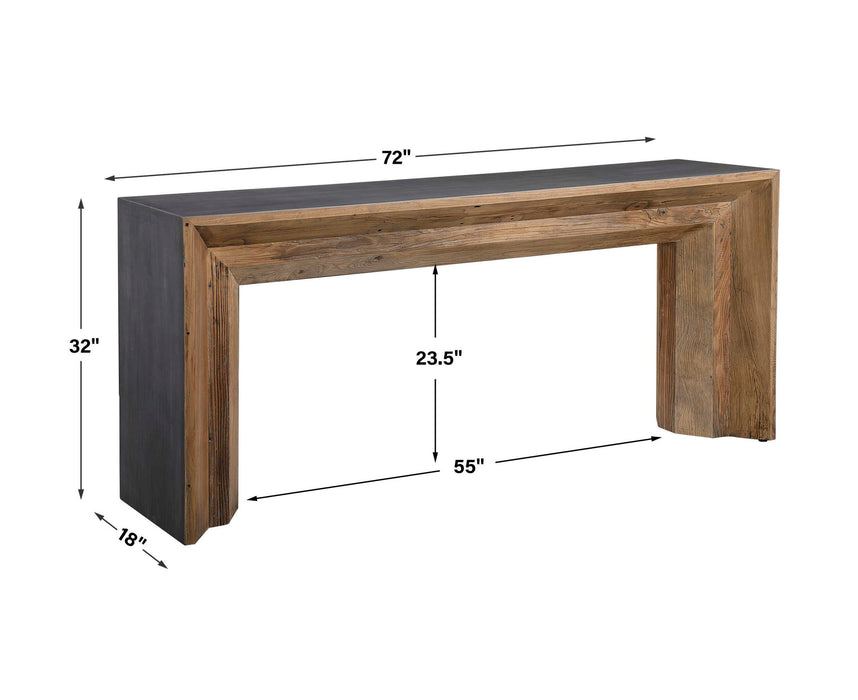 Vail - Reclaimed Wood Console Table - Dark Brown