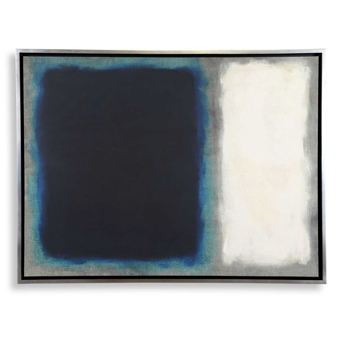 Solstice 1 - Framed Canvas - Black / Blue / Gray