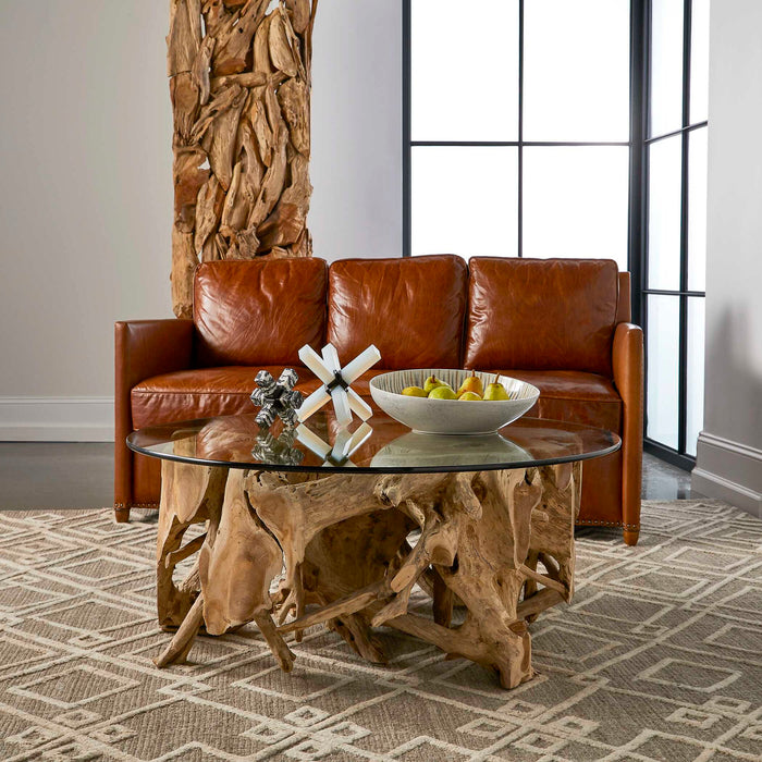Center Root - Round Glass Coffee Table