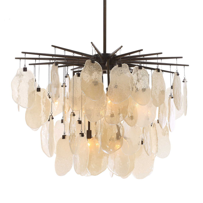 Seeded Shield - 8 Light Chandelier