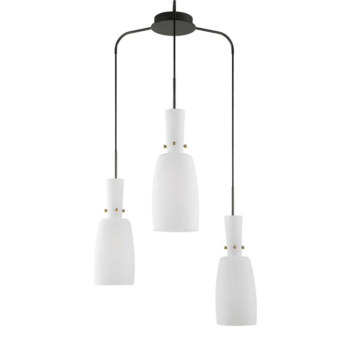 Pinion - 3 Light Pendant - Bronze / White