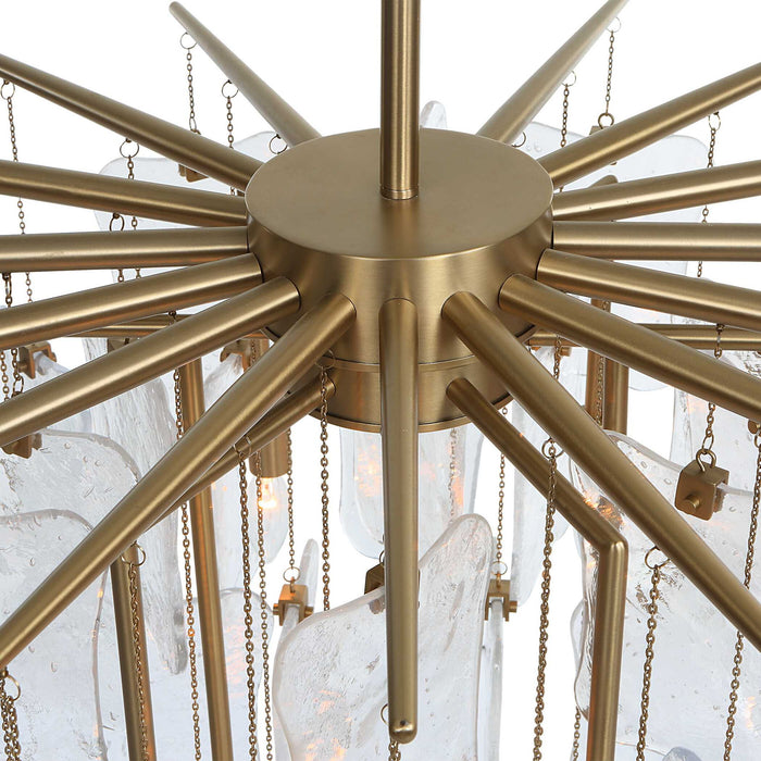 Seeded Shield - 8 Light Chandelier