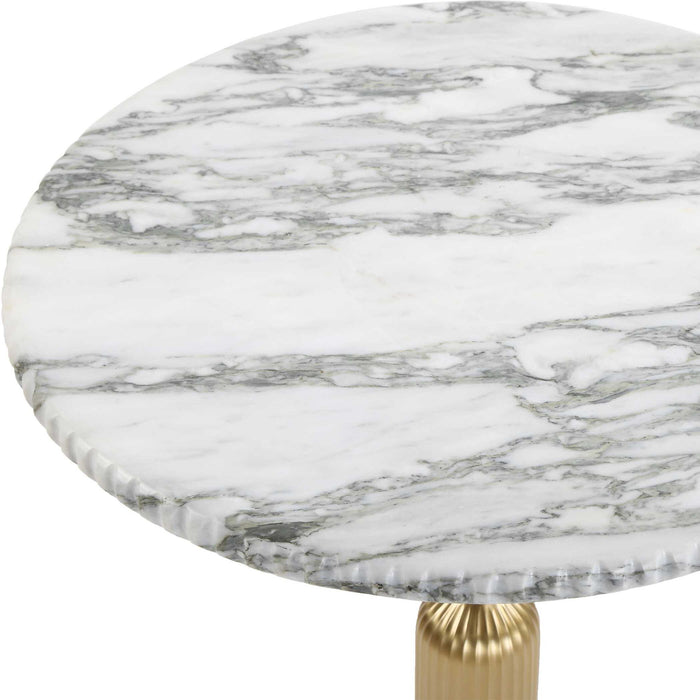 In a Pinch - Accent Table - Brass / White