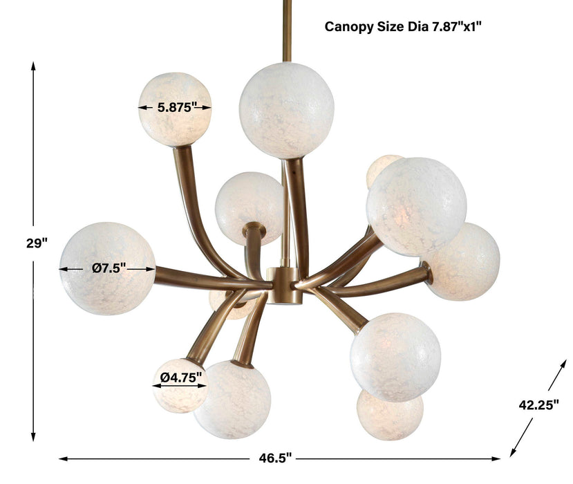 Lunar - 12 Light Pendant - Brass / White