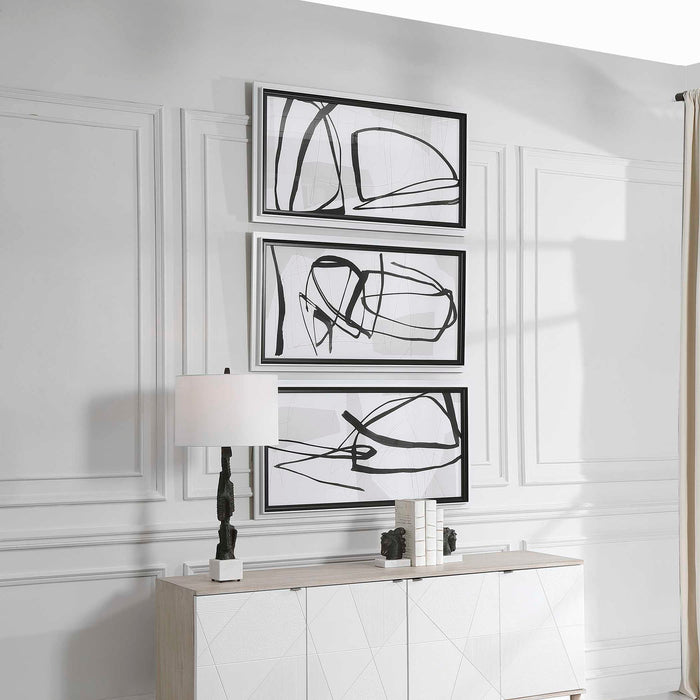 Jargon - Wall Art (Set of 3) - Black / White