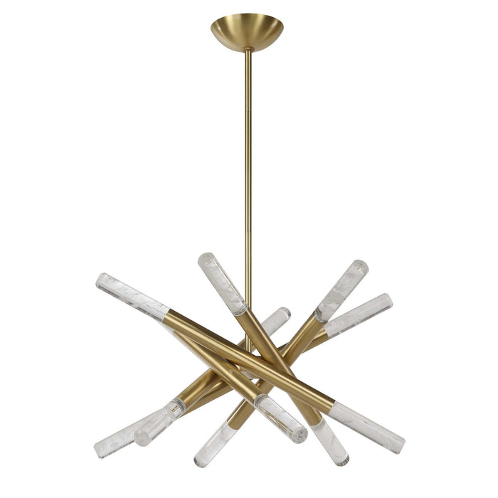 Scepter - 12 Light LED Pendant - Brass