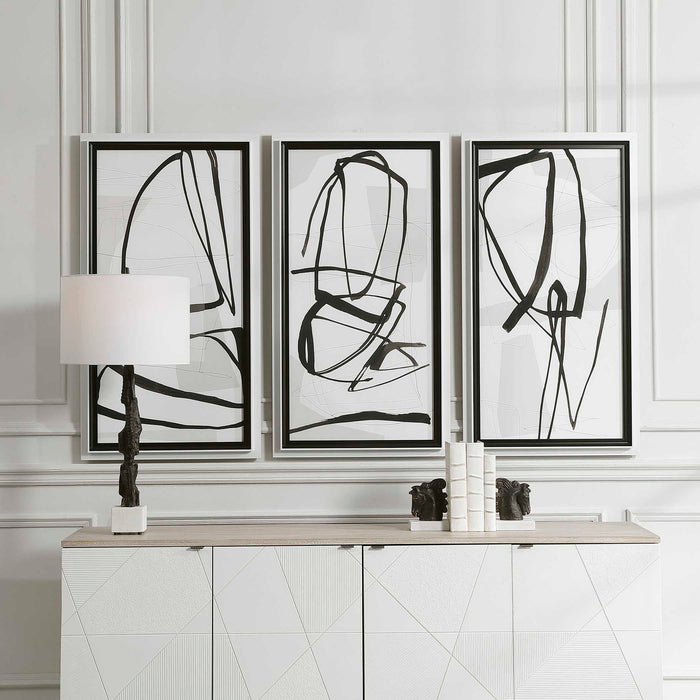 Jargon - Wall Art (Set of 3) - Black / White
