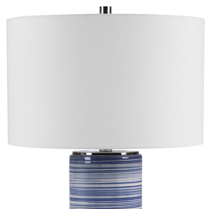 Montauk - Striped Table Lamp - Blue