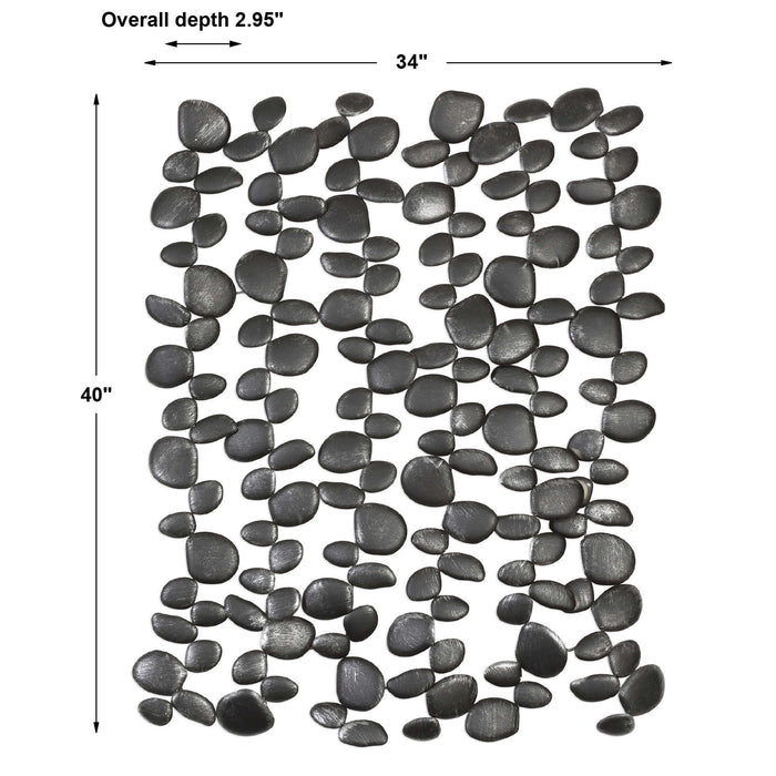 Skipping - Stones Forged Iron Wall Art - Black