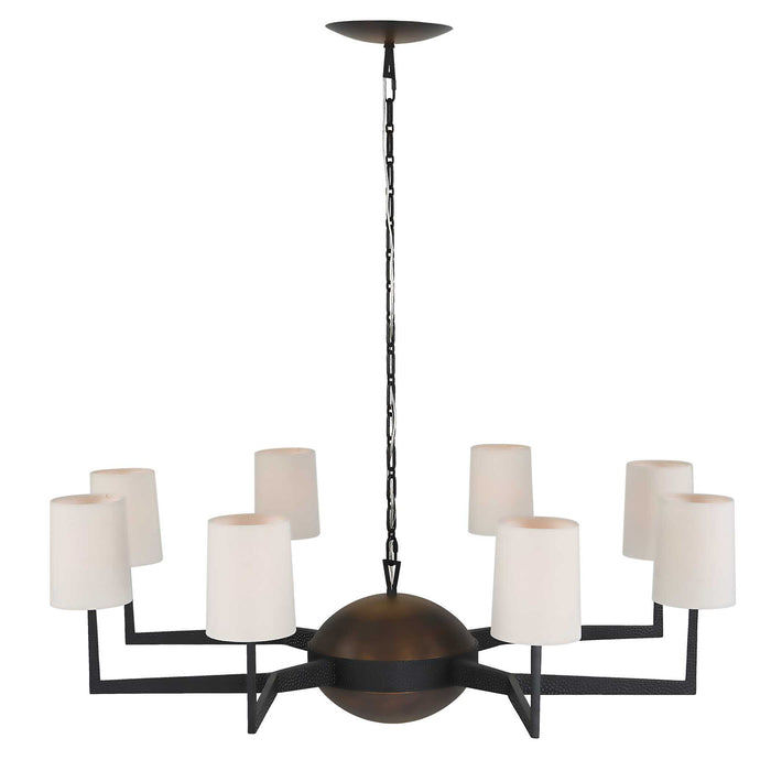 Open Arms - 8 Light Chandelier - Black / Gray