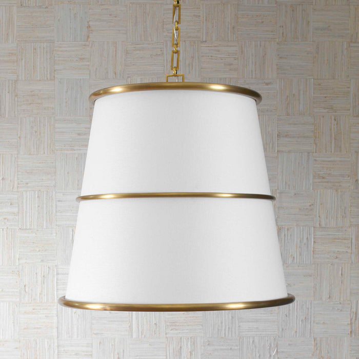 Triad - 4 Light Pendant - Brass / White