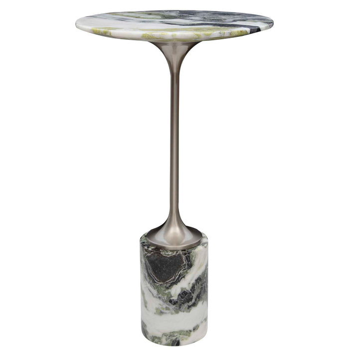 Pirouette - Accent Table - Green / Nickel / White