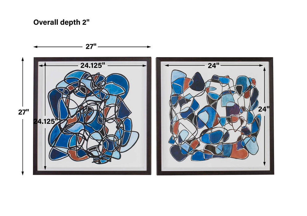 Congregation - Framed Prints (Set of 2) - Blue / Red / White