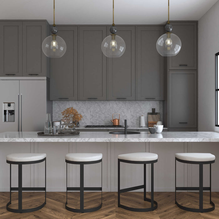 Mendota - 1 Light Glass Pendant - Pearl Silver