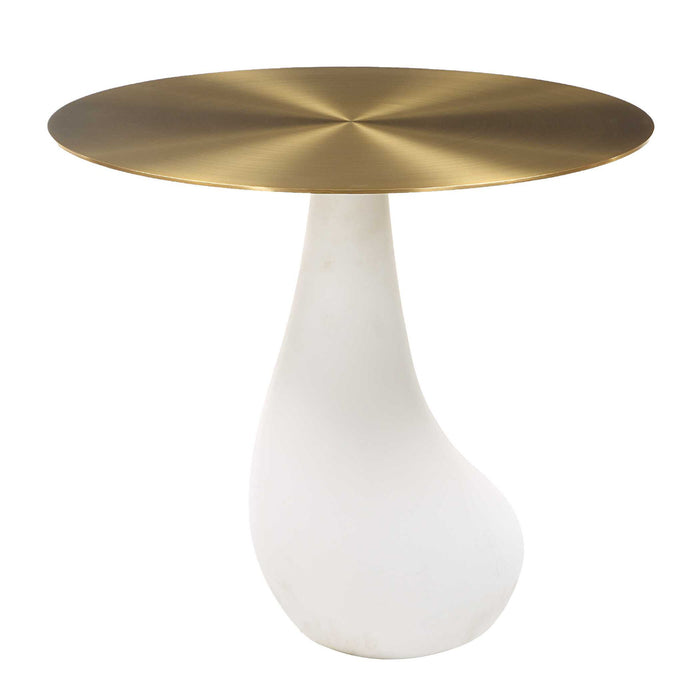 Ghost - Accent Table - Brass / White