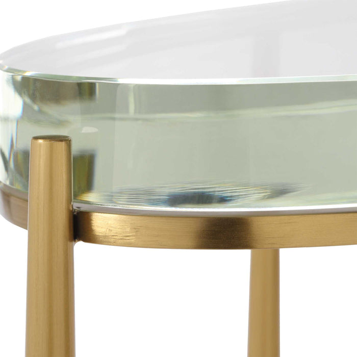 Crystal Clear - Accent Table - Brass