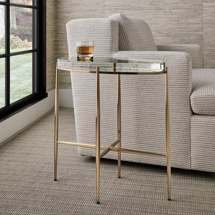 Crystal Clear - Accent Table - Brass