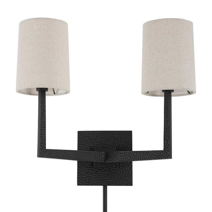 Open Arms - 2 Light Sconce - Black / Gray