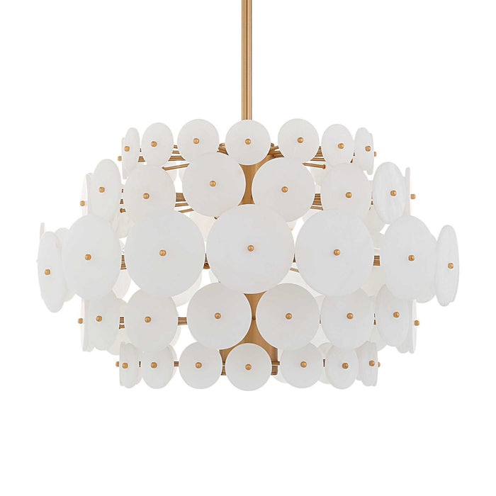 Alabaster Radiance - 8 Light Pendant - Brass