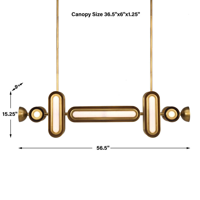Dot Dash - 12 Light Pendant - Brass